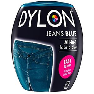 DYLON All-in-1 Fabric Dye 41 Jeans Blue, Wasmachine stof geverfd kussen, voor frisse en intense kleuren
