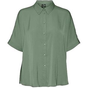 VMKATRINE S/S oversized shirt WVN NOOS, Hedge Green, XL
