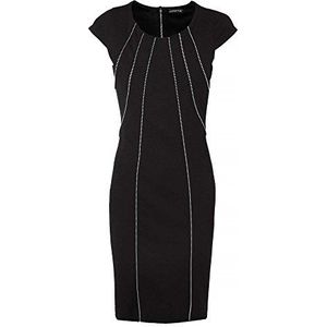 APART Fashion Dames etui jurk 50419, knielang, effen, zwart (zwart), 46 NL