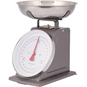 PLINT New 3KG Traditional Weighing Kitchen Scale With Stainless Steel Bowl, Retro Scales Mechanical Vintage, Retro Food Scales with Large Metal Bowl (Modern Black)