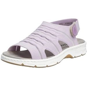 Rieker - Sandalen - Lila - Vegan - Klittenbandsluiting - Sleehak