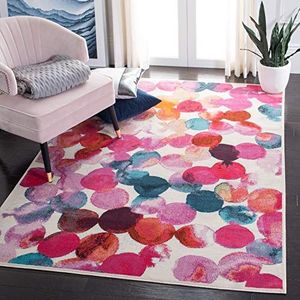 SAFAVIEH Traditioneel tapijt voor woonkamer, eetkamer, slaapkamer - Lillian Collection, laagpolig, in roze en lichtblauw, 122 x 183 cm