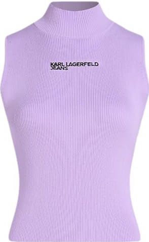 KARL LAGERFELD - Gebreide Top - Lila/Zwart