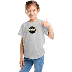 Nasa Uniseks T-shirt voor kinderen, Grijs Melange, 10 Jaar