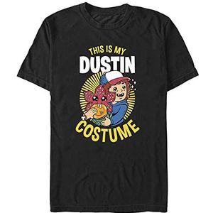 Netflix Unisex Stranger Things-Dustin Kostuum Organic Short Sleeve T-Shirt, Zwart, S, zwart, S