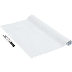 Venilia 53006 Whiteboardfolie incl. pen, schrijfbordfolie, wit wandbord, bordfolie, multifunctionele tafelfolie, zelfklevend, 67,5 cm x 1,5 m, 150 µm (dikte: 0,15 mm),