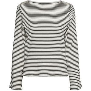 VERO MODA Vmlena Ls Boatneck Blouse VMA Noos Damesblouse met lange mouwen, Berch/Stripes: zwart, XXL