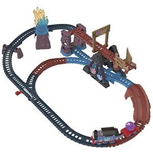 Fisher-Price HMC28 - Thomas & Friends speelgoedtreinset met gemotoriseerde Thomas-trein en kantelbrug, 2,5 meter rails, kristallen grot-avonturenset, speelgoed voor kinderen vanaf 3 jaar