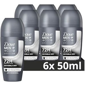 Dove Men+Care Advanced Invisible Dry Anti-Transpirant Deodorant Roller, biedt tot 72 uur bescherming tegen zweet - 6 x 50 ml - Voordeelverpakking