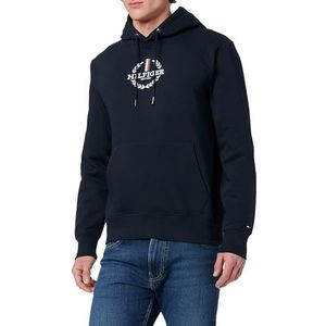 Tommy Hilfiger Sweatshirt met capuchon voor heren, Zwart, M