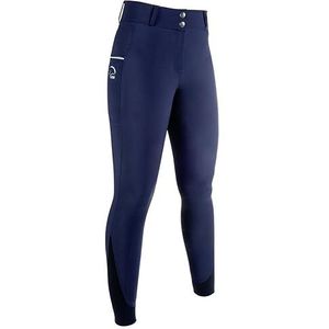 HKM Dames Comfort Stijl Siliconen Rijbroek met Volledige Zitting, Deep Blue, 26