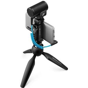 Sennheiser Professionele MKE 200 + mobiele kit, directionele microfoon voor camera met smartphoneklem en Manfrotto PIXI Mini statief, 509256