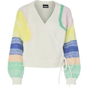 PIECES Pcselja Ls Wrap Knit Cardigan Bc, cloud dancer, S