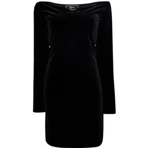 NAEMI Dames mini jurk met lange mouwen 19229180-NA01, zwart, M, zwart, M