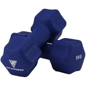 Hit Fitness Unisex volwassenen neopreen Studio Dumbbells | 5 kg paar, lichtblauw, 5,0 kg