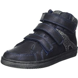 Kickers Lohan sneakers voor kinderen, uniseks, Marineblauw zilver glanzend, 26 EU
