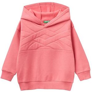 United Colors of Benetton Sweatshirt met capuchon voor kinderen en jongens, zalmroze 11f, 1 jaar