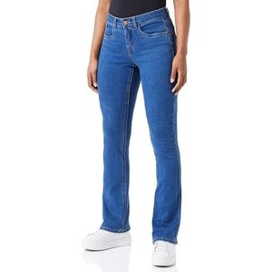 Cream Dames Jeans Slim Fit Bootcut Legs Midrise Taille Regular Waistband Dames, Indigo Blue Denim, 32W