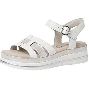 Tamaris Comfort 8-8-88700-20-191 platte sandalen, wit/zilver, 41 EU, Wit-zilver., 41 EU Breed