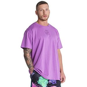 Gianni Kavanagh Lavender Hydrate Embroidery T-shirt voor heren, Lavendel, XXL