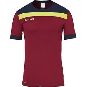 Uhlsport Offense 23 T-shirt met korte mouwen voor heren, bordeauxrood/marineblauw/Amari, XL