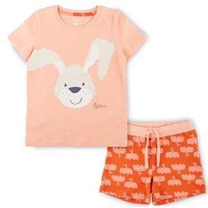Sigikid Uniseks kinderpyjama voor jongens en meisjes pyjamaset, roze/rood/shorty, 110