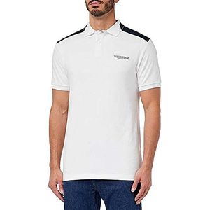 Hackett London Am Col Block poloshirt voor heren, Wit (wit), XS