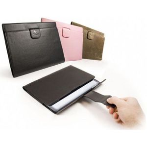 Tuff-Luv Pull-Tab Pouch Lederen Case Cover voor Sony S1 Tablet - Zwart
