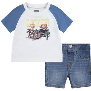 Levi's LVB Bear Raglan & Short S 6EK234 Gecoördineerde outfits, Cloud Dancer, 6 maanden, Cloud Danser, 6 maanden