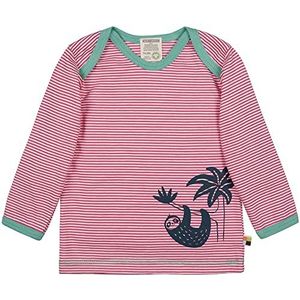 loud + proud Meisjes gestreept shirt met lange mouwen met print organisch katoen, roze (Azalea Aza), 86/92 cm