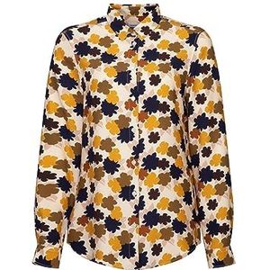 Seidensticker Damesblouse, modieuze blouse, regular fit, hemdblousekraag, lange mouwen, 100% viscose, beige, 38