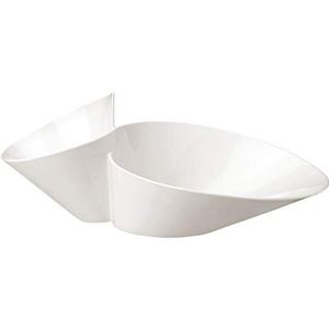 Villeroy & Boch NewWave Dubbele Schaal 49 x 27 cm - Premium Porselein, Wit