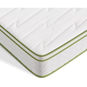 Novilla Kleine dubbele matras 12 cm diepe pocketveringmatrassen, CertiPUR-US Hybird-matras van traagschuim, huidvriendelijk zacht en duurzaam OEKO-TEX stof, medium stevig, 120 x 190 x 22 cm