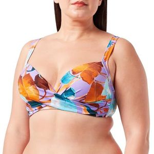 Dagi Minimiser Bikini Top voor dames, Lila - Petrol Green, 38