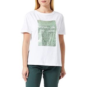 comma T-shirt voor dames, wit 1000, 38