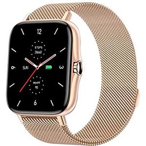 DCU TECNOLOGIC 34157060 Modieuze smartwatch, oproepen, meldingen via apps en oproepen, 8 sportmodi, IP67,2 metalen armbanden in roségoud + siliconen,Violeta