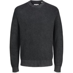 JACK & JONES Jcomotion Knit Wash Crew Neck, zwart, XS