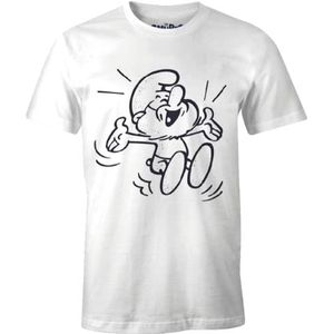 Les Schtroumpfs MESMURFTS009 T-shirt, wit, XXL, heren, Wit., XXL