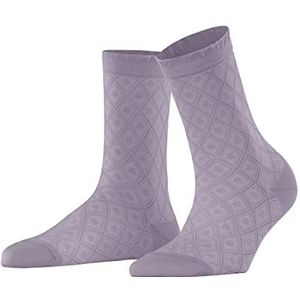 FALKE Sokken Argyle Charm katoen dames halfhoog met patroon 1 paar, Paars (Lilac Tint 8678), 41-42 EU