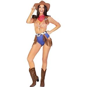 Leg Avenue Women’s 5 PC Playful Cowboy Halloween Costume with Red Bandana, SMALL
