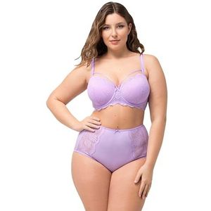 Ulla Popken, dames, grote maten, maxi-brief, kant, lila, 42/44