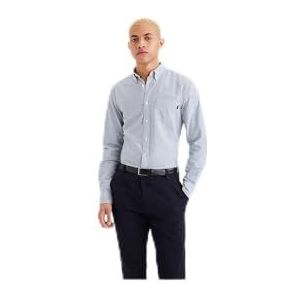 Dockers - Stretch Oxford Slim - Overhemd - Blauw - Met Lange Mouwen