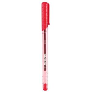 Kores - K1: rode balpennen, 1 mm medium point biro met veegbestendige inkt voor glad schrijven, driehoekige ergonomische vorm, school- en kantoorbenodigdheden, verpakking van 12 stuks