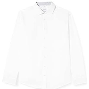 Seidensticker Heren business overhemd - slim fit - strijkvrij - Kent kraag - lange mouwen - 100% katoen, wit, 39