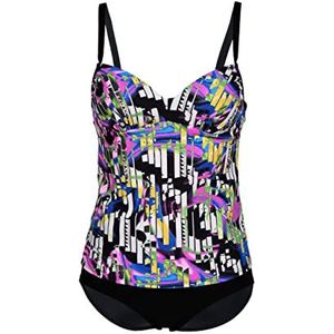 ARENA Dames Bodylift buikcontrole tweedelig vormend badpak tankini set, zwart multi/zwart, 40
