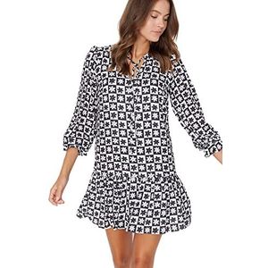 Trendyol - Mini Ruffle Zoom Dress - Zwart - 100% Polyester