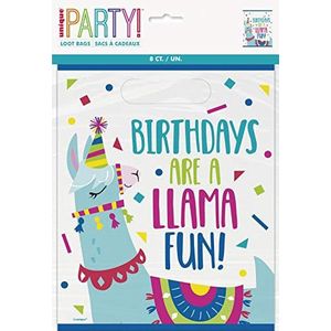 Unique Party 73233 - Feestzakjes - Lama Verjaardagsfeestje - Pak van 8