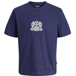 JACK&JONES - JORCAMBRIDGE EMB TEE SS CREW NECK - Blauw - T-shirt