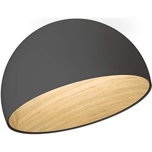 Plafondlamp, rond, groot, afgeschuind, 1 LED-plaat, 26 W, 2700 K, met diffuser van polycarbonaat, serie Duo, grafiet, 47 x 70 x 70 cm (referentie: 488018/1A)