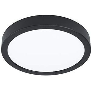 EGLO LED plafondlamp Fueva 5, Ø 21 cm, 1 lichtpunt, opbouwlamp van staal en een kunststof lichtoppervlak, plafondlamp in zwart, wit, LED opbouwlamp ne